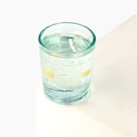 Gel candle in a glass with a decor inside "Flower" 5 x 5 x 6 cm-4