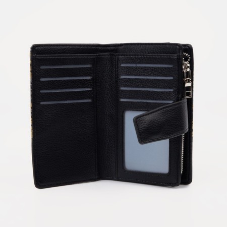 Women's wallet on a magnet, black color-2