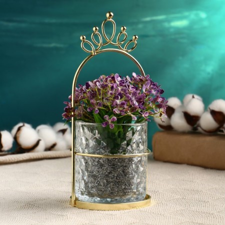 Glass pot on a stand, 20x9.5cm-1