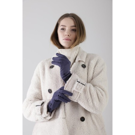 Female gloves, size 8, without insulation, blue color-1