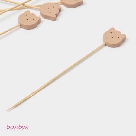 Skewers of the share "cats", 12 cm, set 25 pcs, bamboo-1