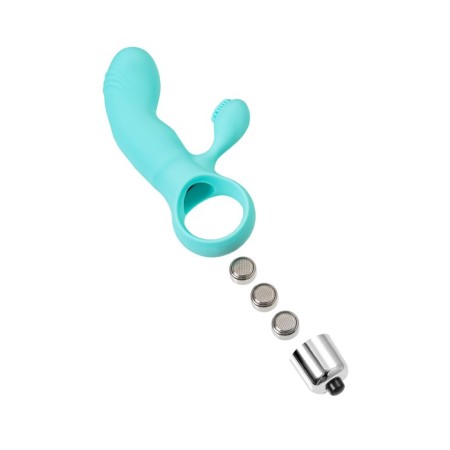 Willy Eromantica double stimulation vibrator, 12 cm, silicone, mint color-7