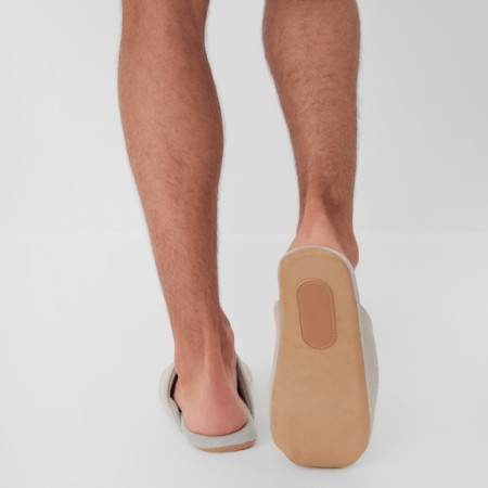 Male slippers, eco size 44-45, beige color-5