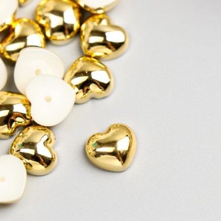 Decor for creativity plastic "heart" gold set 30 pcs 1x1 cm