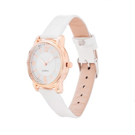 Women's watch, D-3.4 cm, white strap-2