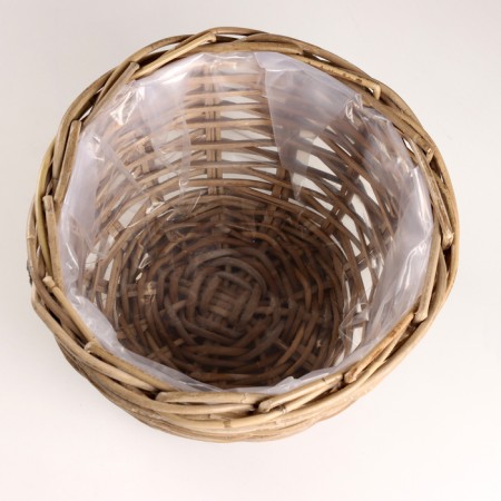 A set of 3pcs wicker pots, d35xh21cm, gray, rattan-5