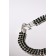 Bracelet with rhinestones "shining" three rows, dark green color in silver, 18 cm