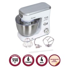 Mixer Pioneer MX326, Planetary, 550 W, 6 speeds, 4 l, white