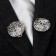 Cardigan clamp "Lace", white color in silver