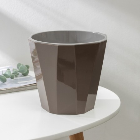 Kashpo for flowers with an insert "Palermo", 1.8 liters, brown color-1