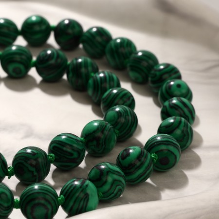 Beads ball No. 10 "Malachite, 60 cm-1