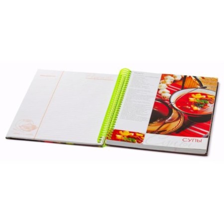 A book for recording culinary recipes, A5, 80 sheets on the crest "Bright recipes", 5 color separators, solid cover-1