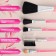 A set of makeup brushes, 5 objects, pink color