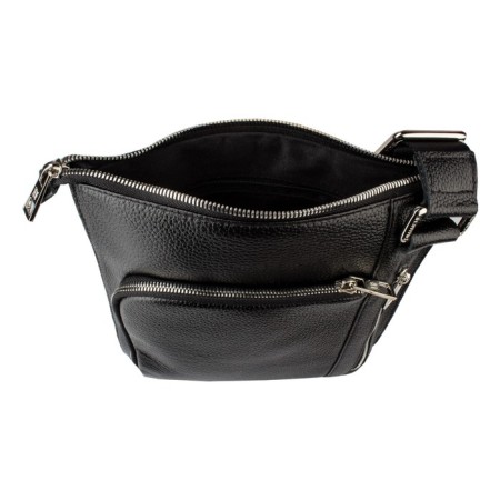 Male bag, lightning department, 2 outer pockets, adjustable belt, black color-3