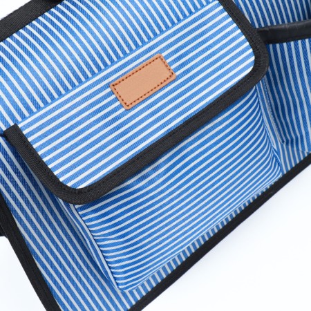 Bag - carrying for animals "strips" with organizer, blue, size L, 53 x 27 x 47 cm-6