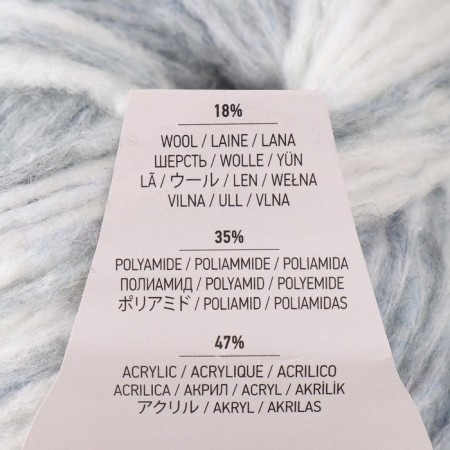 Raindrops yarn 18% wool, 35% polyamide, 47% acrylic 115m/50g (2906 s. Gray-white)-3