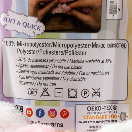 Yarn "Puffy Color" 100 % micropoliester 9m/100g (6046)-3