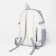 School backpack from textiles on lightning, 3 pockets, white/gray color