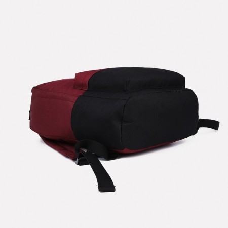 Young backpack from the textiles with lightning, Fulldorn, 3 pockets, burgundy color-4