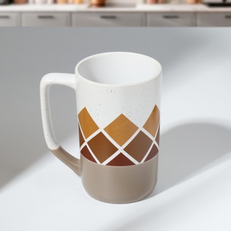 Ceramic mug "Rhombus", 500 ml, white color-1