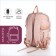 School backpack from textiles on lightning, 4 pockets, pink color