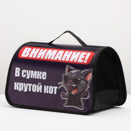 Bag - Frame -40 x 25 x 25 cm, blue with a cat-2