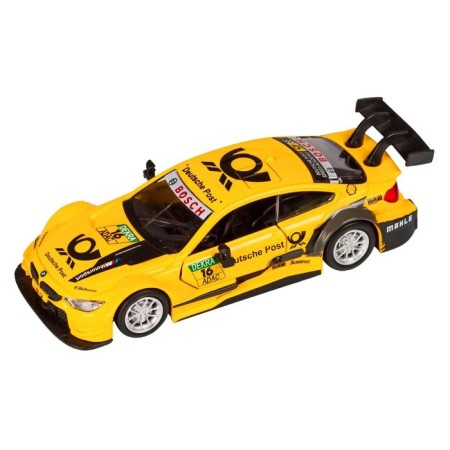 Metal machine BMW M4 1:44, inertia, doors open, yellow color-1