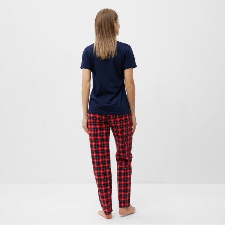 Homemade female set (T -shirt/pants), blue color, size 52-2