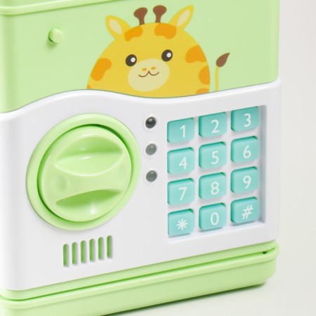Pig a piggy bank Plastic "safe. Girafic" code castle, sound aa green 13x12x19 cm-4