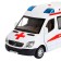 Metal machine "Mercedes Sprinter. Ambulance ”1:32, inertia, white color, light and sound effects
