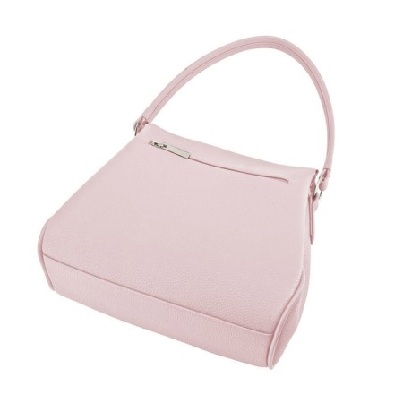Bag women, genuine leather, pink 27x8x24 cm-1