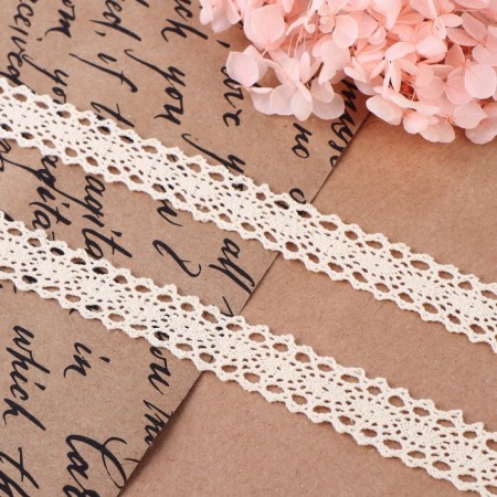 Knitted lace, 15 mm × 10 ± 1 m, beige color-1