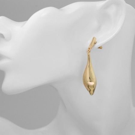 Earrings Metal "Abstraction" Drowned Leaf, Color Gold-3