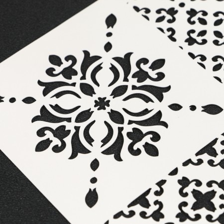 Stencil plastic "Tiles azulezh 4 drawings" 15x15 cm-2