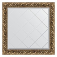 Mirror with engraving in the baguette frame, fresco 84 mm, 86x86 cm