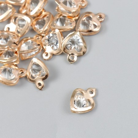 Decor for creativity Metal "heart" gold, crystal 0.6x1x1.1 cm