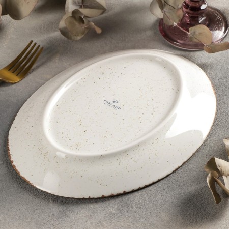 Oval Beige dish, 19 × 24 cm, beige color-3