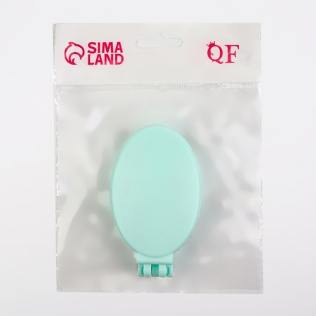 The comb is massage, folding, with a mirror, 9.5 × 5.5 cm, turquoise color-5