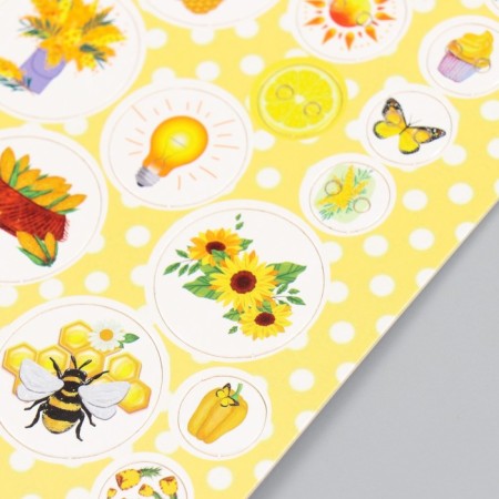 Decor for creativity cardboard "Chips and buttons. Yellow" 24 pcs 13x16.5 cm-3