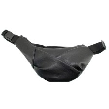 Men's belt bag, artificial leather, black 32x3x15 cm