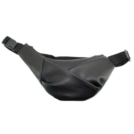 Men's belt bag, artificial leather, black 32x3x15 cm