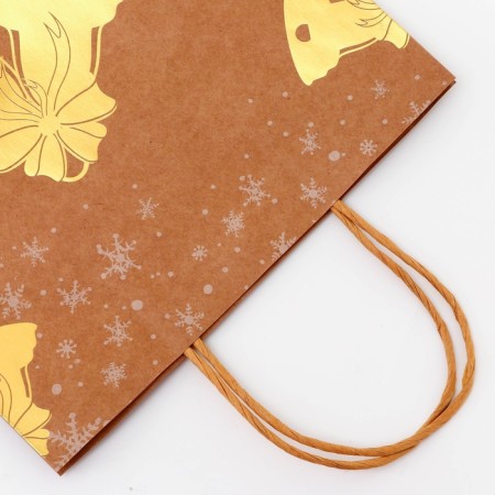 Golden embossing craft package, round handle, "bell" 33 x 25 x 12 cm, 120 g-2