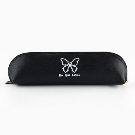 School Penalus made of artificial leather “September 1: Live. Love. Karma ", 19 x 6 cm-1