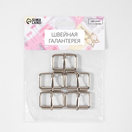 Wire buckle, 3.9 × 2.7 cm, 32 mm, 5 pcs, economy, silver color-4