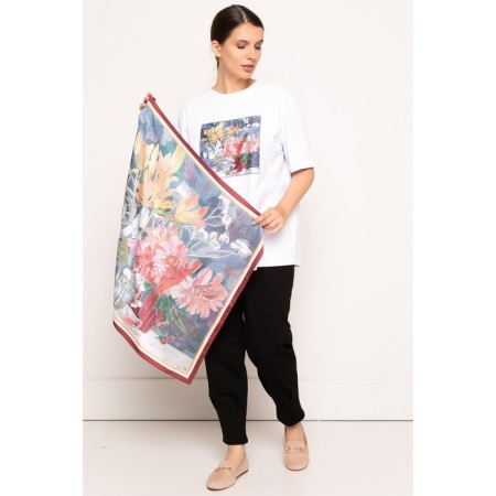 Women's scarf, size 70x70 cm-4