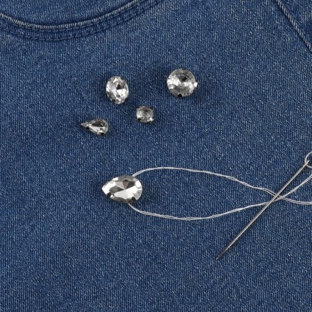Rhinestones in assortment (nab 50pcs price for nab) plastic silver au-5