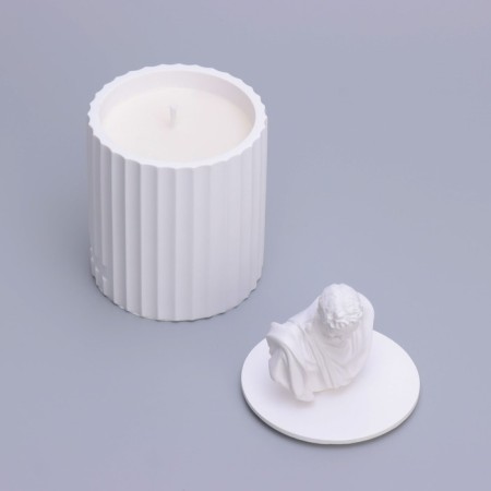 Candle in concrete Aromatic "Michelangelo", orange Ottoman, 13x7cm, soy wax, 160 g-3