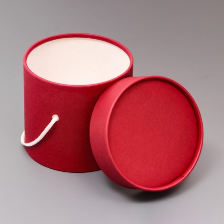Gift box, round, burgundy, with a lace, 12 x 12 cm-2