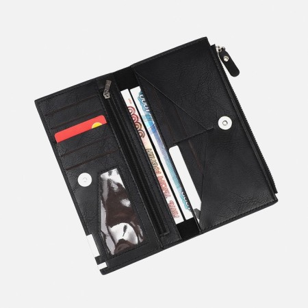 Male purse on a magnet, external pocket, black color-3
