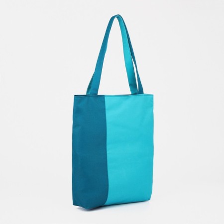 Textile bag with zipper, turquoise color
